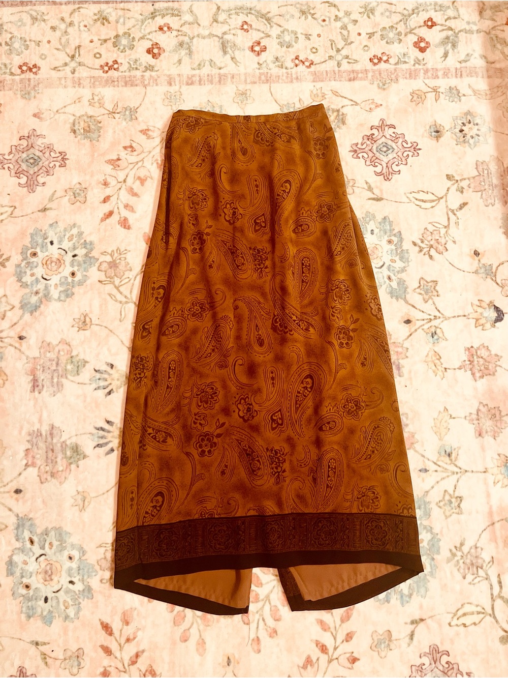 Liz Claiborne Brown Paisley High-Low Skirt